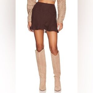 Sherri Embroidered Skirt in Chocolate Brown
TULAROSA